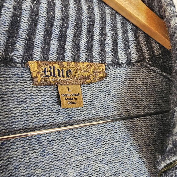 Blue Pronto Uomo Gray Wool Cardigan - Picture 2 of 4